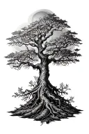 posion tree growing tattoo design idea