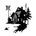 trap house tattoo design idea