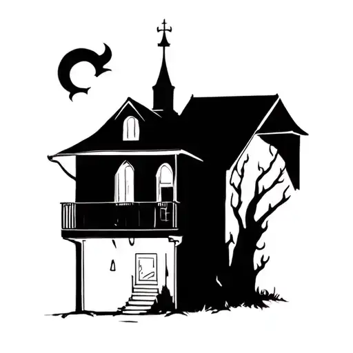 trap house tattoo design idea
