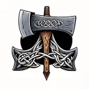 axe celtic tattoo design idea