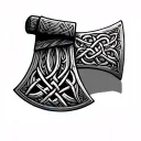 axe celtic tattoo design idea