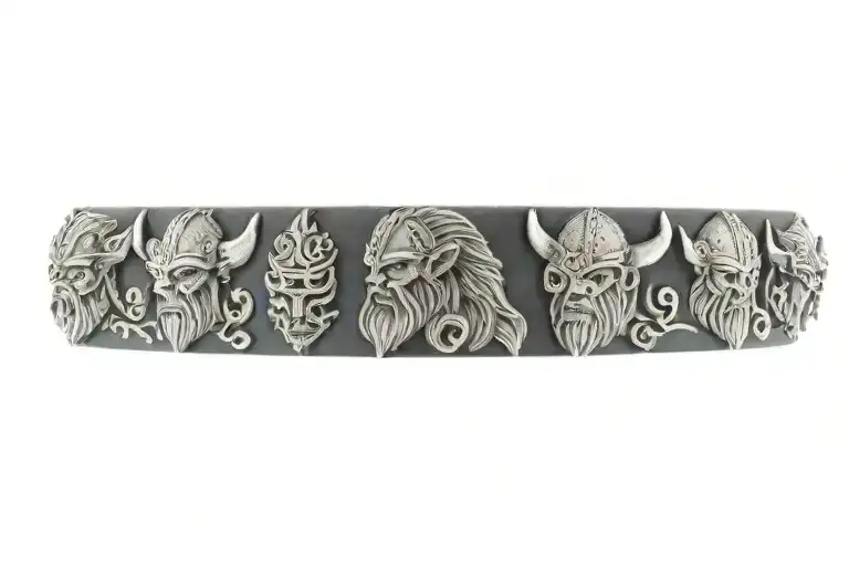 viking demon cuff tattoo design idea