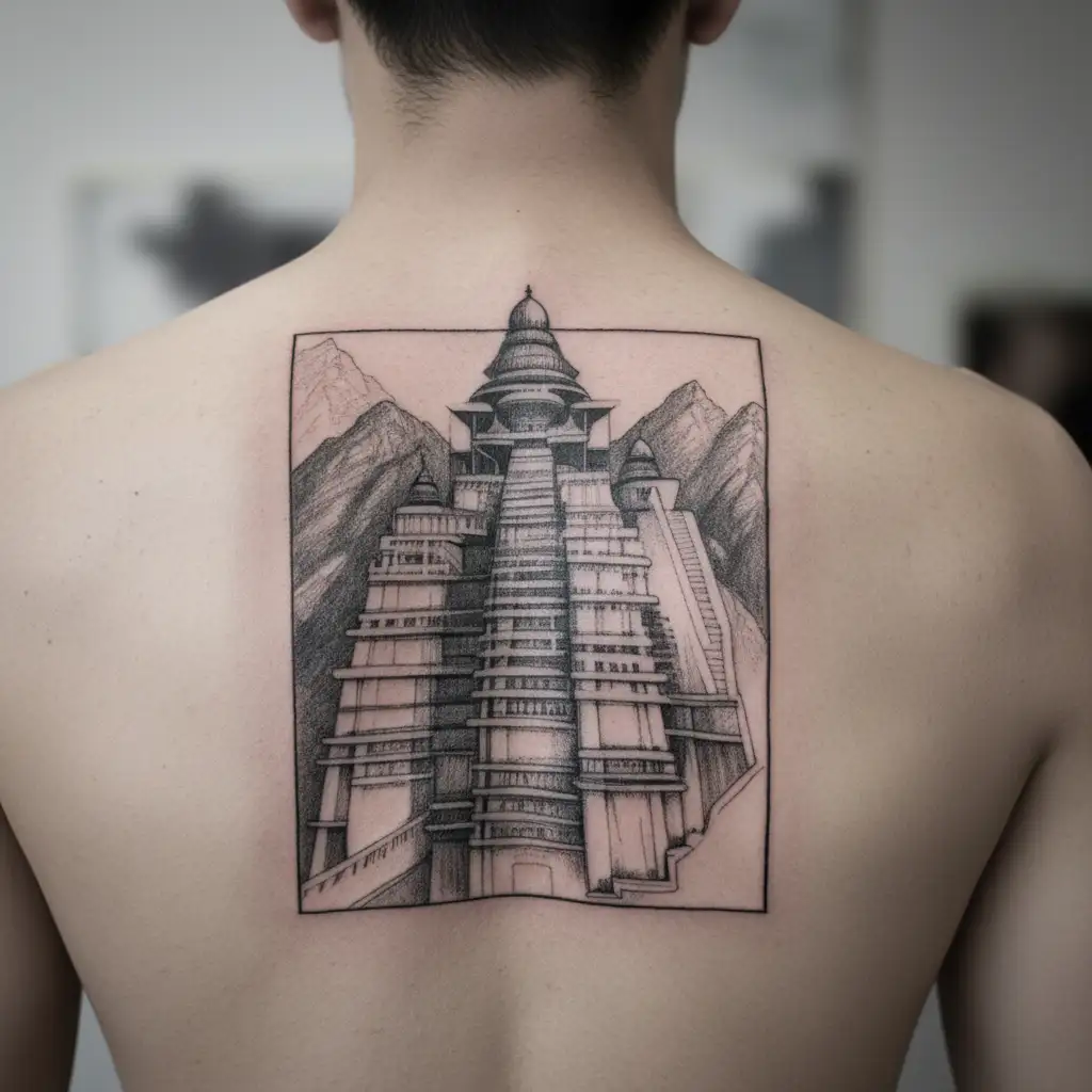 vaishno devi bhawan katra and Mata Rani  tattoo design idea