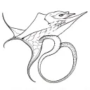 eagle ray and a snake intertwined tattoo design idea