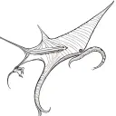 eagle ray and a snake intertwined tattoo design idea