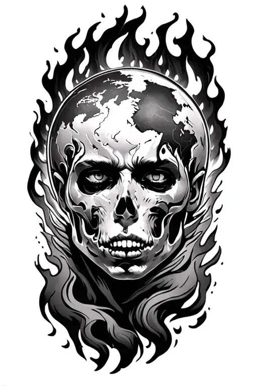 the world on fire around you but your still standing  tattoo design idea