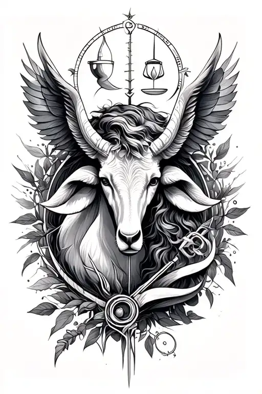 Conceptual tattoo of zodiac signs Gemini Sagittarius Libra and Aries  tattoo design idea