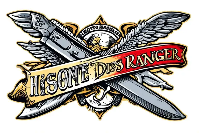 His sponte dagger ranger tattoo design idea
