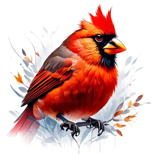 cardinal portrait surrounded tattoo design idea