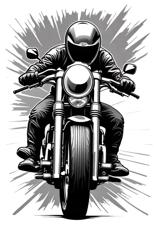 motorcycle speeding tattoo design idea