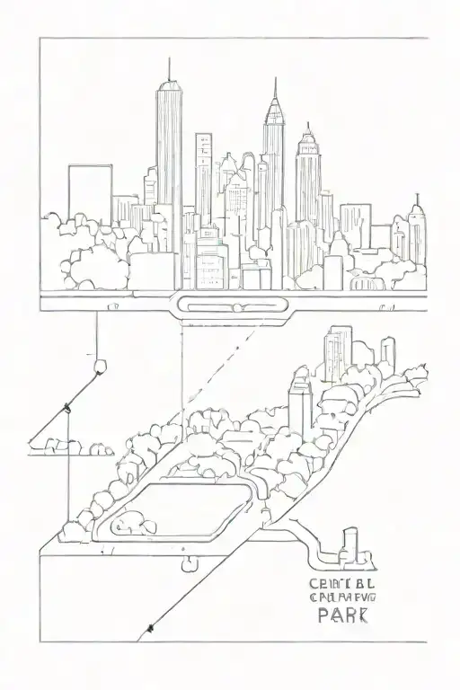 A rectangle in the dimensions of Central Park tattoo design idea