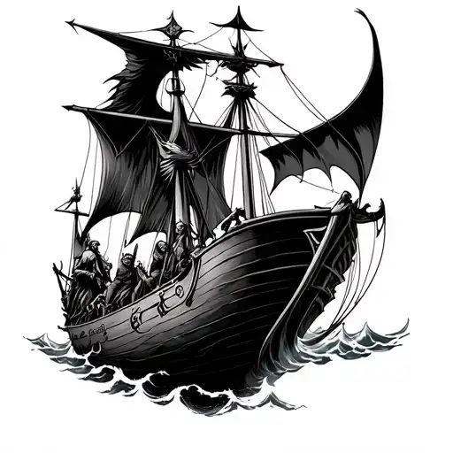 Neo traditional epic tattoo-style artwork for forearm of Ancalagon the Black battling Eärendil in his ship Vingilótë foc tattoo design idea