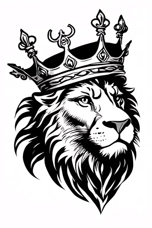 Scottish lion with a crown tattoo design idea