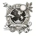 flat earth tattoo design idea