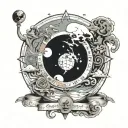 flat earth tattoo design idea