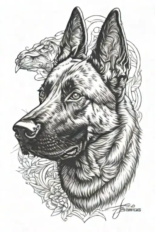 Belgian Malinois tattoo design idea