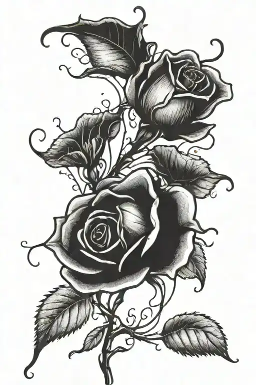 Wilted Rose semi colon tattoo design idea