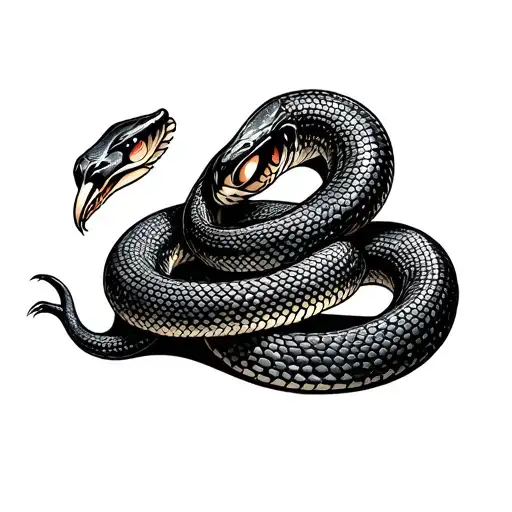 Egyptian snake from the hand to the finger on the left hand  tattoo design idea