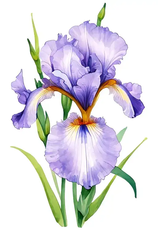 Purple Iris flower tattoo design idea