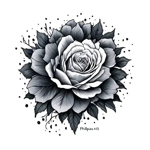 Philippians 4:13 written tattoo design idea