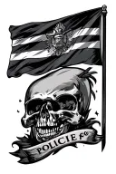 Police Flag embedded inside tattoo design idea