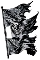 Police Flag embedded inside tattoo design idea