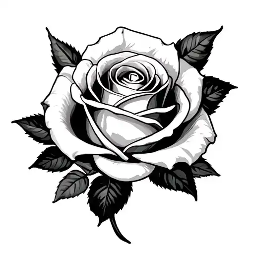 rose with 999 incorporated tattoo design idea