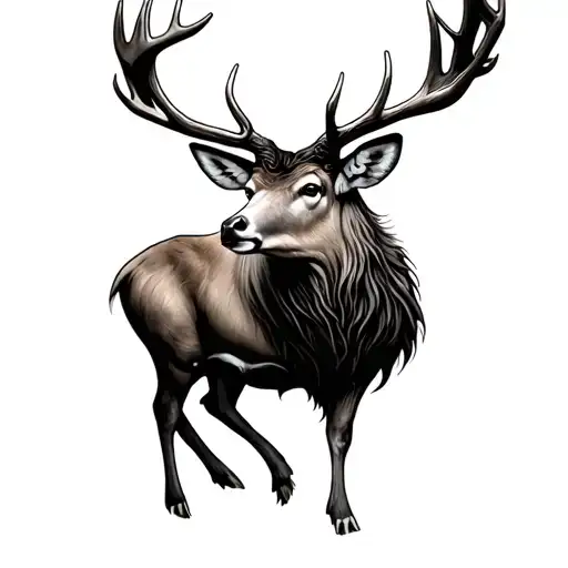 Red Stag tattoo design idea