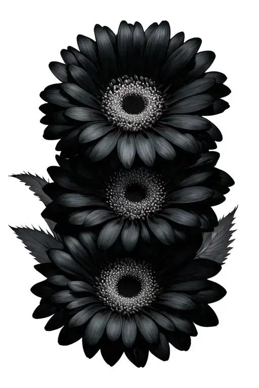 Dopamine Gerbera flowers tattoo design idea