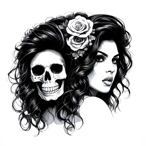 Amy Winehouse katrina skull tattoo design idea