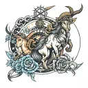 Capricorn, Sagittarius, and virgo zodiac sign tattoo design idea