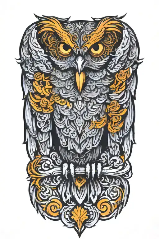 phoenix / owl tattoo design idea