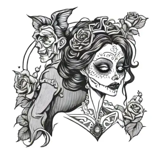 corpse bride tattoo design idea