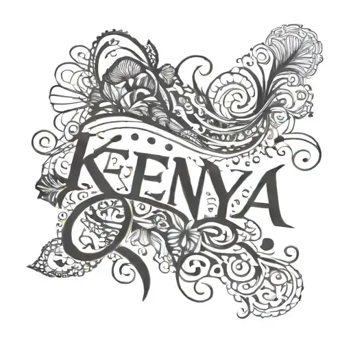 Kenya In cursive writing tattoo design idea