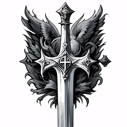 Catholic Sword tattoo design idea