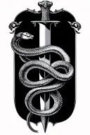 snake wrapped around a dagger tattoo design idea