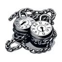 two combination locks with a chain  tattoo design idea
