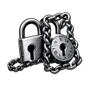 two combination locks with a chain  tattoo design idea
