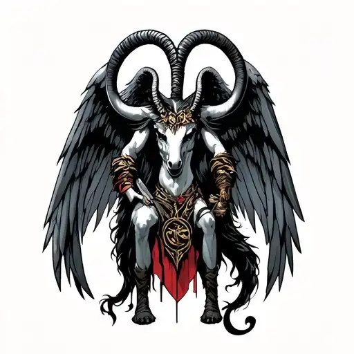 arcangel uriel with capricorn zodiac sign tattoo design idea