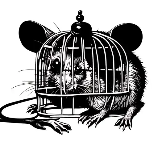 rat in a cage tattoo design idea