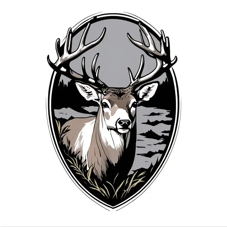 deer hunting , uss ranger tattoo design idea