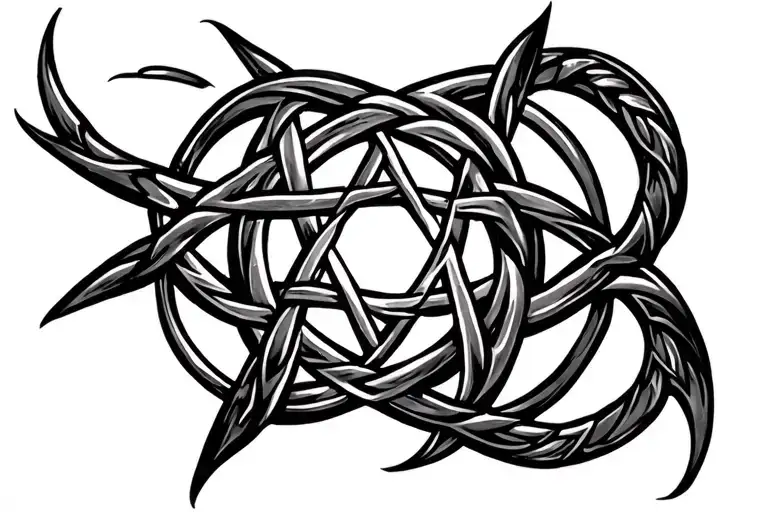 celtic knot pattern emitting from a true north star tattoo design idea