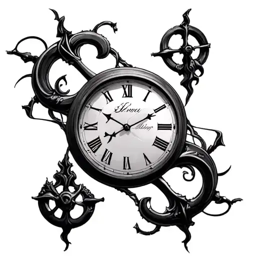 create a realism haunted nautical  design world clock  tattoo design idea