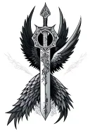 dagger, wings, mandala design incorporating tattoo design idea