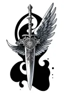 dagger, wings, mandala design incorporating tattoo design idea