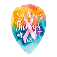 "Sometimes the things we can't " Breast cancer ribbon tattoo design idea