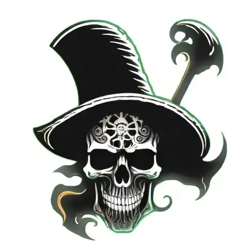 smoke pirate skull with tentacles coming out of mouth tattoo design idea