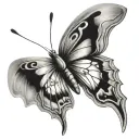 hope 3d butterfly sitting tattoo design idea