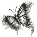 hope 3d butterfly sitting tattoo design idea