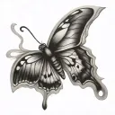 hope 3d butterfly sitting tattoo design idea